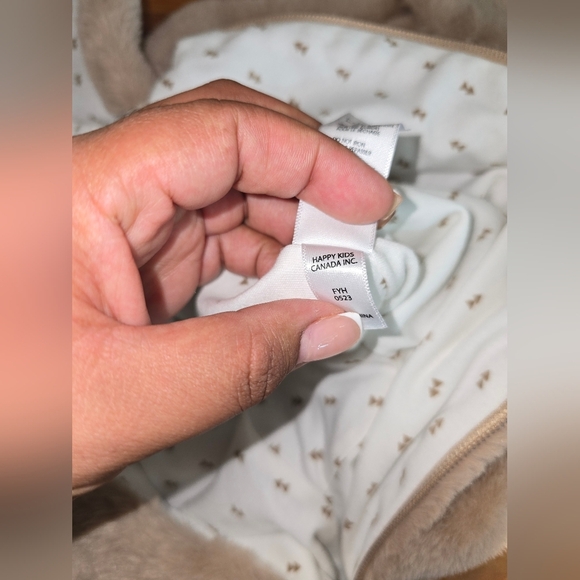 Cozy Tan Kids Footie with Hood - Picture 9 of 9